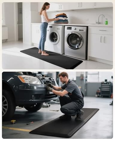 Ophanie Kitchen Mats for Floor, 3/4 Inch Thick Kitchen Rugs, 24 x 70 Anti Fatigue Standing Cushioned Mat, Waterproof,Comfort Ergonomic Mat for Office, Home, Sink, Black Non-Slip Bottom - Image 8