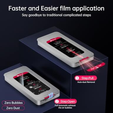 X-it 3-Pack Privacy Screen Protector for iPhone 16 Pro (6.3"), 9H+ Tempered Glass, Auto-Dust Removal, Military Grade Protection, Bubble-Free, Full Coverage, Case Friendly - Image 4