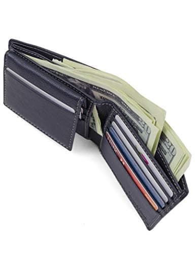 Timberland Men's RFID Blocking Wallet – Genuine Leather Passcase with Removable ID Holder, 6 Card Slots, 2 Billfold Pockets, Slim Design, Navy Blue, One Size - Image 3
