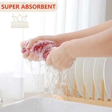 Homaxy 100% Cotton Waffle Weave Kitchen Dish Cloths, Ultra Soft Absorbent Quick Drying Dish Towels, 12 x 12 Inches, 12-Pack, Brick Red - Image 3