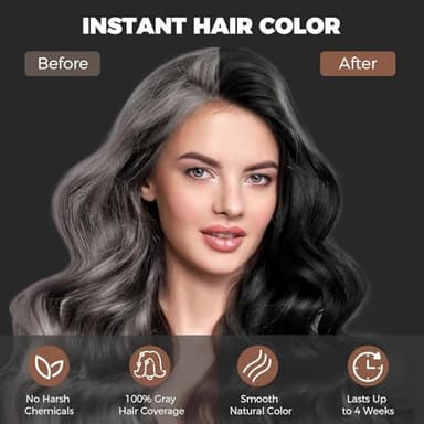 YOURTONE Black Hair Dye Shampoo Instant & Easy 3-in-1 Hair Color Solution for Men and Women - Herbal Formula, Ammonia-free, Lasts 30 Days - 16.90 oz - Image 6