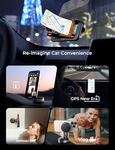 LISEN for iPhone 17 Portable Electric Vacuum Suction Phone Holder for MagSafe, Suction Cup Phone Mount Foldable Only on Mirror/Smooth Surface for iPhone 17 Pro Max Air /16/15/14/13/12 - Image 5