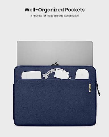 tomtoc Slim Laptop Sleeve Case for 13-inch New MacBook Air M4/A3420 M3/A3113 M2/A2681, M1/A2337 2025-2018, MacBook Pro M2/M1, Water-Resistant Protective Carrying Case with Accessories Pocket - Image 3
