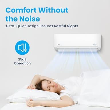 Senville LETO Series Mini Split Air Conditioner Heat Pump, 9000 BTU 110/120V, Inverter, Works with Alexa, SEER2 21.5, White - Image 7