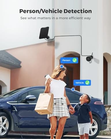 REOLINK 2K 3MP Solar Security Camera, Wireless Home Security Camera Outdoor Indoor, IR Night Vision, Human/Car Detection, 2.4G WiFi, Local Storage, No Monthly Fee, Support Home Hub, Argus Eco+SP Black - Image 4