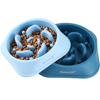 MateeyLife Slow Feeder Dog Bowls 2PCS, Anti-Choking Puzzle Dog Food Bowls, Anti-Slip Interactive Feeding Slow Down Eating, Bloat Stop Maze Dishes for Medium Breeds - Image 8