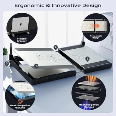 Laptop Screen Extender, 14" FHD 1080P Laptop Monitor Extender, Stretchable Base and Detachable Screen, Plug & Play, Triple Screen Extender Compatible with Windows, Mac, Chrome - Image 6