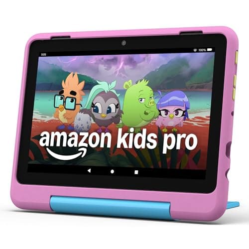Amazon Fire HD 8 Kids Pro tablet (newest model), ages 6-12. Bright 8" HD screen, includes ad-free content, parental controls, 13-hr battery, slim case for older kids, 32GB, Jungle Cat - Image 1