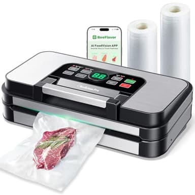 95Kpa Powerful Precision Pro Vacuum Sealer with Double Heat Seal & Double Pump, Easy-Lock Handle, 10-in-1 Vacuum Sealer Machine for Food with Bags Storage, Built-in Cutter, Green - Image 1