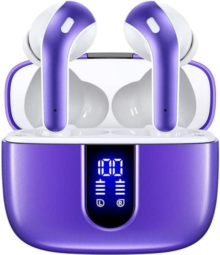 TAGRY Bluetooth Headphones True Wireless Earbuds 60H Playback LED Power Display Earphones with Wireless Charging Case IPX5 Waterproof in-Ear Ear buds with Mic for TV Smart Phone Laptop Computer Sports - Image 1