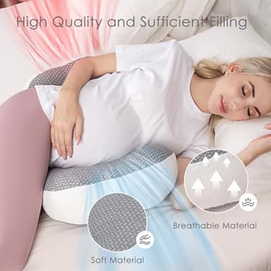 Chilling Home Pregnancy Pillow, Maternity Pillow for Pregnant Women, Pregnancy Pillows for Sleeping Portable, Pregnancy Wedge Pillow, Body Pillow Support for Back, Belly, Waist, Grey - Image 3