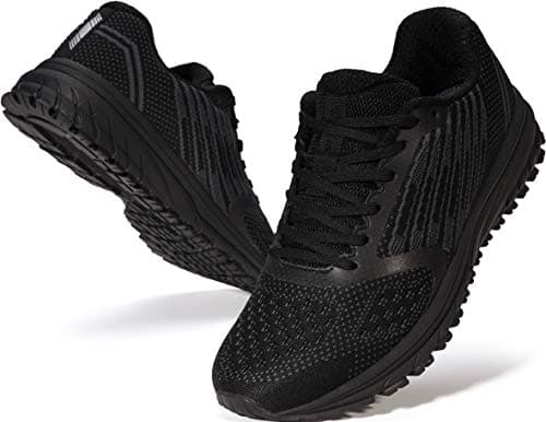 Joomra Whitin Men's Running Sneakers Walking Workout Gym Jogging Shoes Size 10 Black Casual Knit Trekking Treadmill Athletic Male Runny Tennis Comfortable Footwear 44 - Image 1