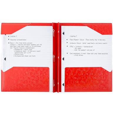 Five Star 2-Pocket Folder, Plastic Folder with Stay-Put Tabs and Prong Fasteners, Holds 8-1/2" x 11" Paper, Fire Red (72109) - Image 3