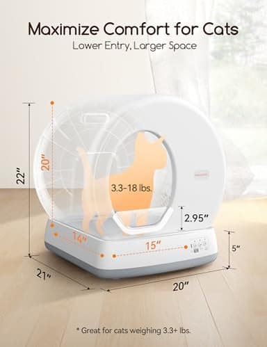 MeoWant Self-Cleaning Cat Litter Box, Integrated Safety Protection Automatic Cat Litter Box for Multi Cats, Extra Large/Odor Removal/APP Control Smart Cat Litter Box with Mat & Liner - Image 6