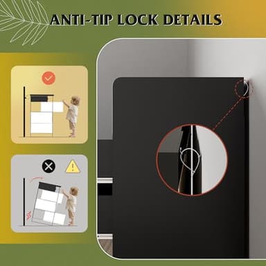 WLIVE 9 Drawer Led Dresser for Bedroom, 58.35'' Black Wood Dresser Storage Organizer with Power Outlets for 65'' TV, Dressers with Open Shelves, Chest of Drawers for Closet, Living Room - Image 8