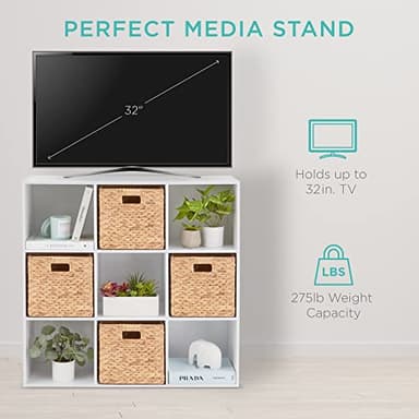 Best Choice Products 9-Cube Storage Organizer, 11in Shelf Opening, Bookcase, Display Shelf, Customizable w/ 3 Removable Back Panels - White - Image 6