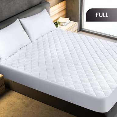 Utopia Bedding Quilted Fitted Mattress Pad, Full Size, Elastic Fitted Mattress Topper Protector and Cover Stretches up to 16 Inches Deep, Machine Washable (White) - Image 4