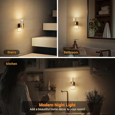JandCase Night Light, Night Lights Plug into Wall,2 Pack 3000K Dimmable LED Night Light with Adjustable Brightness, Automatic Night Lights Plug in with Auto Light Sensor, for Bathroom Hallway Decor - Image 6