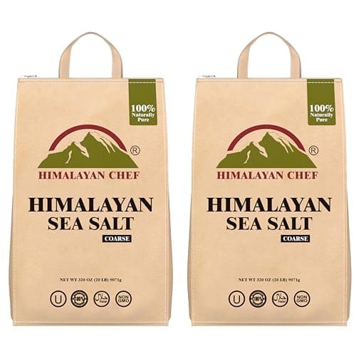 Himalayan Chef Sea Salt, Coarse Grain, 640 Ounces Mineral Salt, Pure & Natural Sun Dried Sea Salt, Unrefined, Gluten Free, Grinder Refill Sea Salt, 320 Ounce/Each (Pack of 2) - Image 1