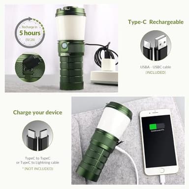 Sofirn BLF LT1 Lantern, Rechargeable Camping Waterproof Light Stepless Adjustable Color Temperature 2700K - 5000K 90 CRI, with USBA to USBC Cable and Anduril 2.0 UI (Carry Case Excluded) - Image 4