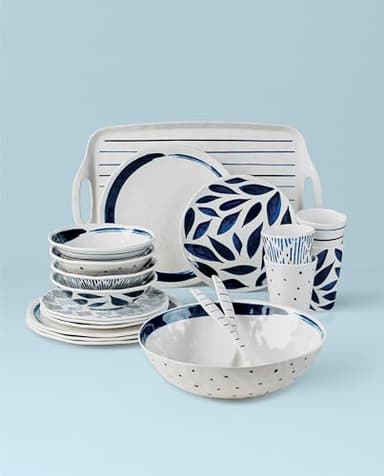 Lenox 895324 Blue Bay Melamine 20-Piece Dinnerware Set, Lightweight Melamine Material - Image 2