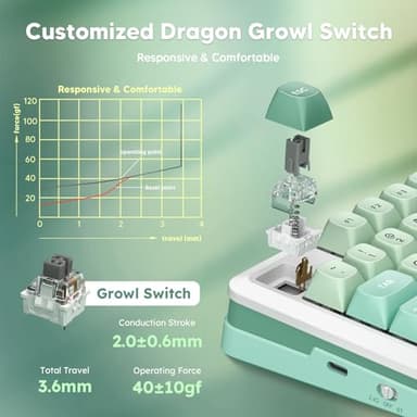 Redragon K681 Wireless Mechanical Keyboard, Gasket Mounted RGB Gaming Keyboard with Volume Knob, MDA-Profile, Pre-Lubed Linear Switches, 81 Keys 75％ Tri-Mode Hot Swappable for PC/Xbox/Ps4/5 - Image 2