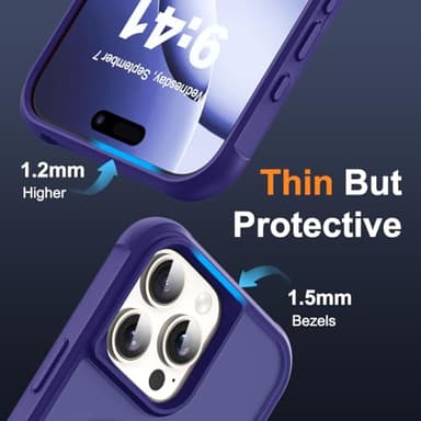 SKYLMW Compatible with iPhone 16 Pro Max Case with Invisible Magnetic O-Ring Stand Military-Grade Translucent Case for iPhone 16 ProMax 6.9" [Compatible with Mag-Safe][Great Grip Feeling], Navy - Image 6