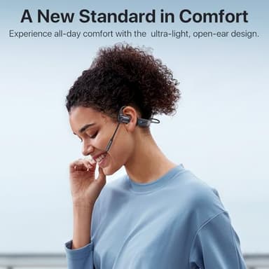 CPTEA Bluetooth Headset with Microphone, Open Ear Headphones, Dual Connect Bluetooth 5.4 Headphones with Noise Cancelling & Mute, Wireless Headset with Mic for Work, Mobile, Tablets, Laptops - Black - Image 2