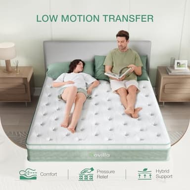 Novilla Twin Mattress, 10 Inch Hybrid Mattress in a Box, Gel Infused Memory Foam and Pocket Coils Innerspring for a Comfortable Sleep, Pillow Top Twin Size, Medium Firm - Image 2