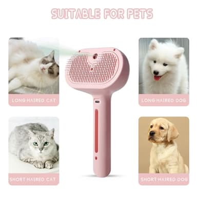 Hair Removal Comb with Water Tank and Release Button - Cat/Dog Grooming Brush for Deshedding and Bathing - Image 3