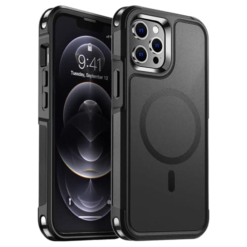 SUPFINE Magnetic for iPhone 12 Pro Max Case, [Compatible with MagSafe][10 FT Military Grade Drop Protection] [Dual Layer Structure Protection] Heavy Duty Full-Body Shockproof Phone Case, Black - Image 1