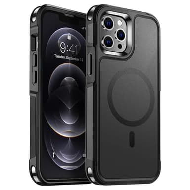 SUPFINE Magnetic for iPhone 12 Pro Max Case, [Compatible with MagSafe][10 FT Military Grade Drop Protection] [Dual Layer Structure Protection] Heavy Duty Full-Body Shockproof Phone Case, Black - Image 1