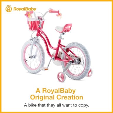 RoyalBaby Stargirl Kids Bike 16 Inch Girls Bicycle for Children with Training Wheels, Kickstand & Basket, Rose Pink - Image 11