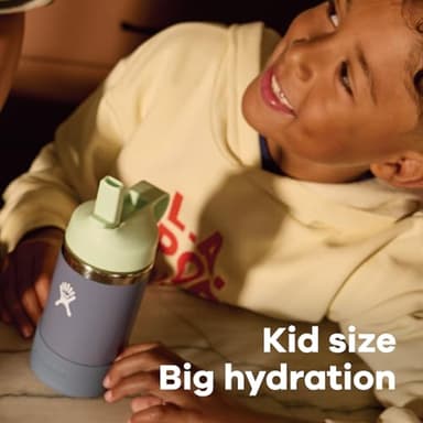 Hydro Flask Kids Water Bottle for School - Stainless Steel and Insulated with Straw Cap - 12 Oz in Anemone Purple - Image 6