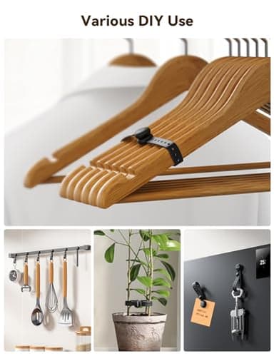 2025 Upgraded Magnetic Cable Ties with Magnets for Bundling & Cable Management– JOYROOM Reusable Silicone Cord Ties Multi-Purpose Cord Organizer Clips for Home, Office & Travel (12-Pack,Black) - Image 9