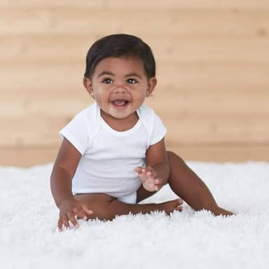 Gerber unisex baby 5 Pack Onesies Multi-packs Bundle Interlock 180 Gsm Shirt, White, 6-9 Months US - Image 2