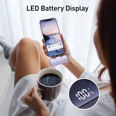 iWALK Portable Charger 5500mAh Next-Gen Small Power Bank 22.5W Fast Charging Battery USB-C Portable Phone Charger for iPhone 17/16/15 17 Plus 17 Pro Max iPad, Samsung Galaxy S25 S24 S23 Android,Purple - Image 5