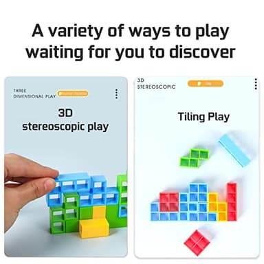 ALKISTA 48 Pcs Tetra Tower Balance Stacking Blocks Game, Board Games for 2 Players+ Family Games, Parties, Travel, Kids & Adults Team Building Blocks Toy - Image 5