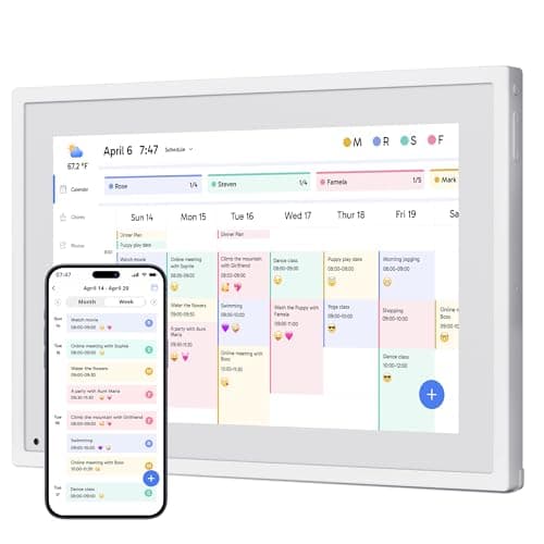 Dragon Touch 10.1 inch Digital Calendar Chore Chart – Interactive Touchscreen, Smart Family Planner, Hearth Display Desk Digital Calendar Seamless Scheduling - Image 1
