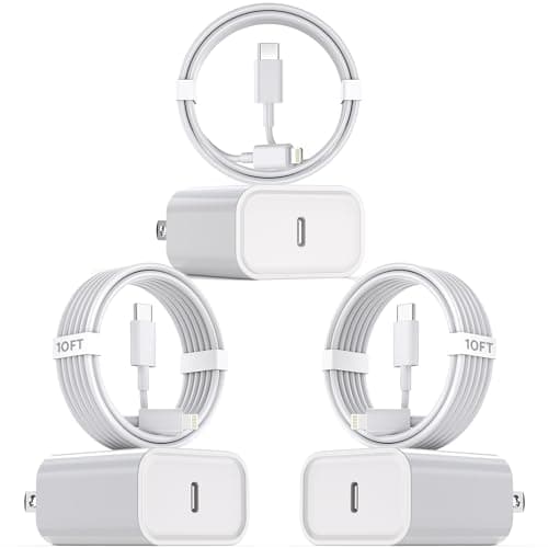 10Foot Fast iPhone Charging Cable,3-Pack Super Fast i Phone Charger USB C Charging Block Wall Charger PD Adapter with 10FT Type C to Lightning Cable Cord for iPhone 14/13/12/11ProMax/XS Max/XS/XR/8/SE - Image 1