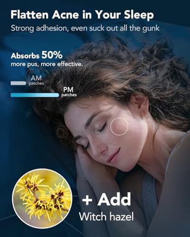 LitBear Acne Pimple Patches- Day and Night 4 Sizes 180 Dots Thin & Thick Hydrocolloid Patches with Witch Hazel, Tea Tree & Calendula Oil, Extra Adhesion for Face Zit Patch Dots - Image 4