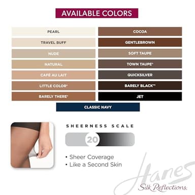 Hanes Women's Silk Reflections Control Top Reinforced Toe Silky Sheer Pantyhose, Gentle Brown, EF - Image 5