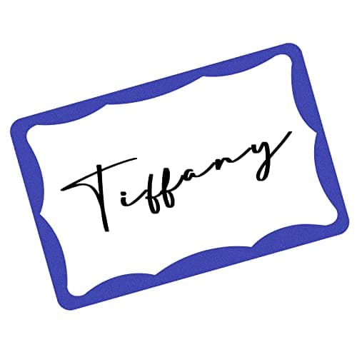 390Pcs Name Tags, 3in x 2in Name Tag Stickers, Name Tags Sticker for School Office Home(White with Blue Border) - Image 1