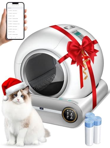 Automatic Litter Box, Upgraded Robot Self Cleaning Litter Box for Multiple Cats, 65L+9L Extra Large, Features Negative ion Sterilization and Deodorization, APP Control, 3 Rolls Litter Bag Liners - Image 1