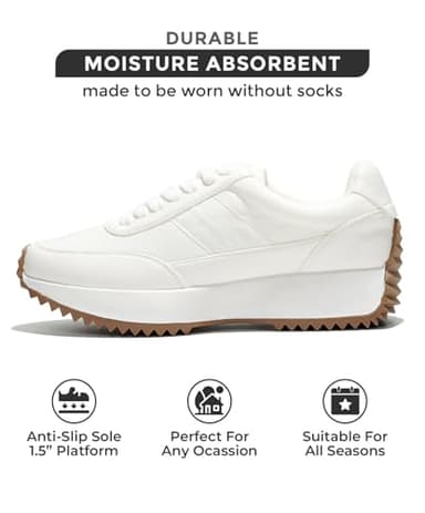 Project Cloud Womens Sneakers - Memory Foam Insole and Lightweight Spring Shoes - Non-Slip Lace Up Trendy Shoes - Fashion Sneakers for Women 2025 (Serena, Cream, 8) - Image 3