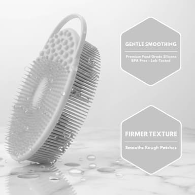 Exfoliating Body Scrubber Silicone - Textured Back Scrubber Shower Brush - Avilana Bath Loofah Alternative Dual Sided - Gentle Smoothing Body Wash Tool Rough Skin - Gift Women Men - Image 5