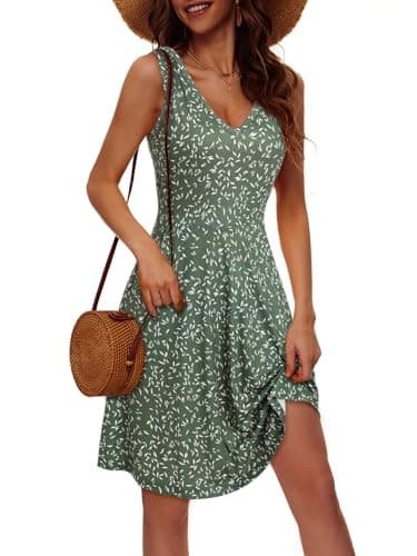 HUHOT Spring Dresses Sundresses for Women Floral Easter Dress Sleeveless V Neck Grudation Dress with Pockets Summer Dress 2025 - Image 1