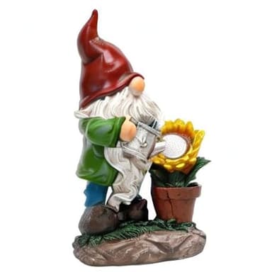 TERESA'S COLLECTIONS Sunflower Garden Gnomes Decorations for Yard with Solar Lights, Cute Resin Garden Sculptures & Statues for Outdoor Patio Lawn Ornaments,Ideal Gifts for Mom Women and Man, 11.4" - Image 9