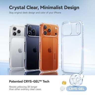 CASEKOO for iPhone 17 Pro Max Case Crystal Clear, Patented Anti-Yellow & Virgin TPU, 15FT Military-Grade Drop Protection, Slim Transparent Women Men Funda para for iPhone 17 Pro Max Case 6.9", Clear - Image 9