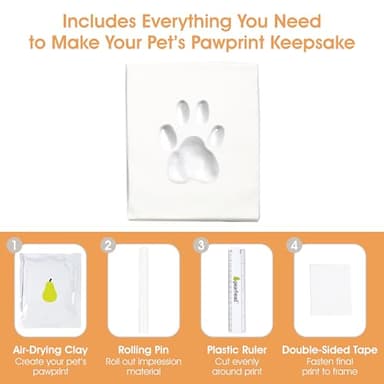 Pearhead Pet Paw Print Photo Frame With Clay Imprint Kit - Pawprint Making Kit and Photo Display for Cats and Dogs, No-Mess Pawprint Memorial, Gift For Pet Owner, Espresso - Image 5